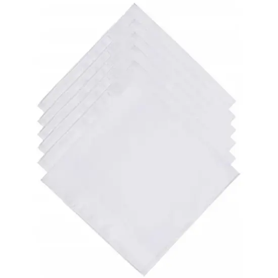 Men's White 100% Cotton Soft Finish Handkerchiefs image {6}