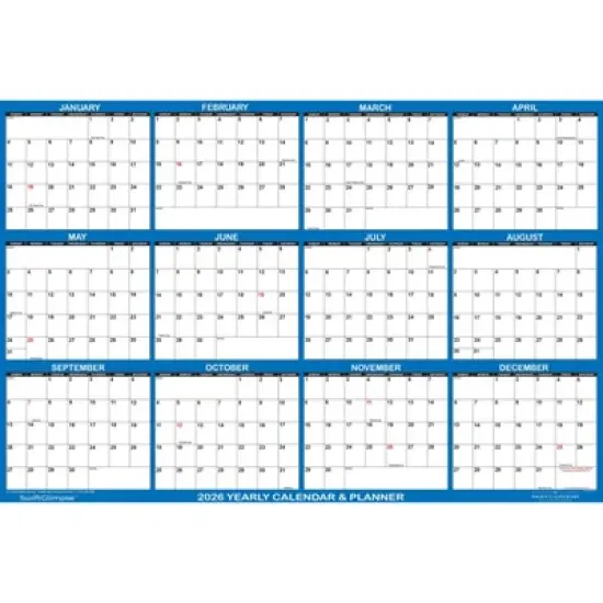 SwiftGlimpse 48"x72" 2026 Wall Calendar Navy Blue image {6}