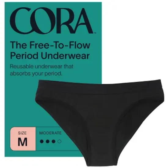 Cora Reusable Period Underwear - Bikini Style - Black image {10}
