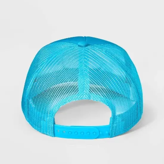 Happy Face Trucker Baseball Hat - Blue image {2}