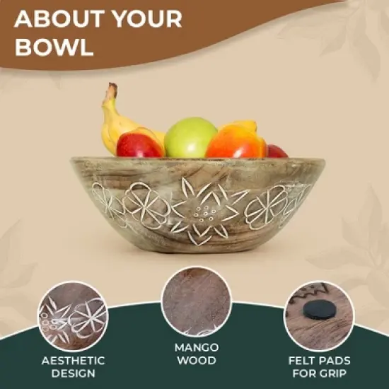 Mela Artisans Suru Valley Bowl Large in Natural over White image {2}