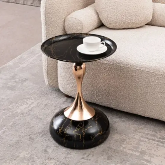 Okak Outdoor Side Table Mermaid Tail Patio Accent Indoor End Plant Metal Coffee Drink Cocktail Table for Yard Garden Living Room Corners image {6}