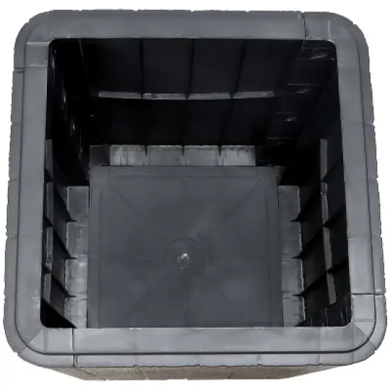 Sunnydaze Faux Wood Design Outdoor Side Table with Storage - 11.5-Gal. - Phantom Gray image {7}