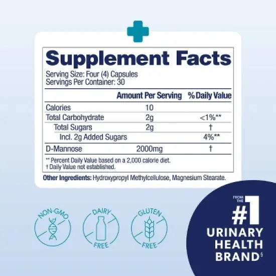 AZO Cleanse + Protect D-Mannose Capsules for Urinary Tract Health - 120ct image {4}