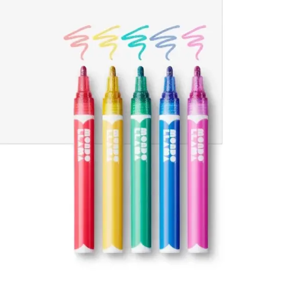 5ct Paint Markers Bullet Tip Glitter - Mondo Llama&trade; image {3}