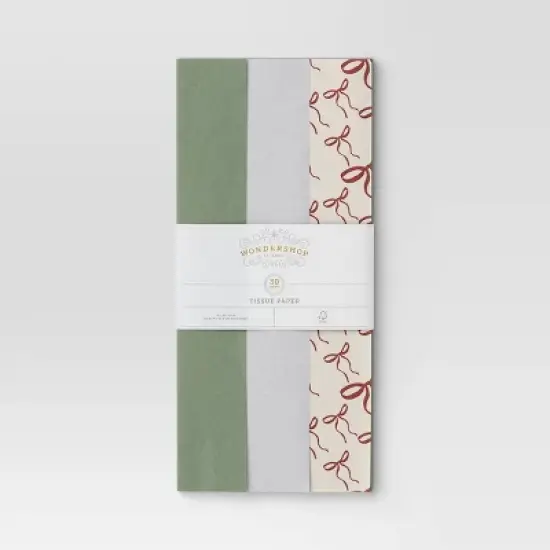 30ct Christmas Tissue Paper Red/White/Green- Wondershop&trade; image {2}
