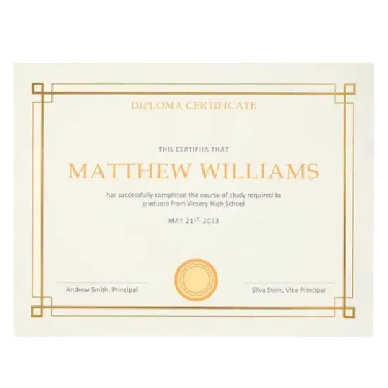 Sustainable Greetings 48 Pack Gold Foiled Blank Certificate Sheets, 2024 Graduation Diploma Award Papers for Printer, Ivory, 8.5 x 11 in image {3}