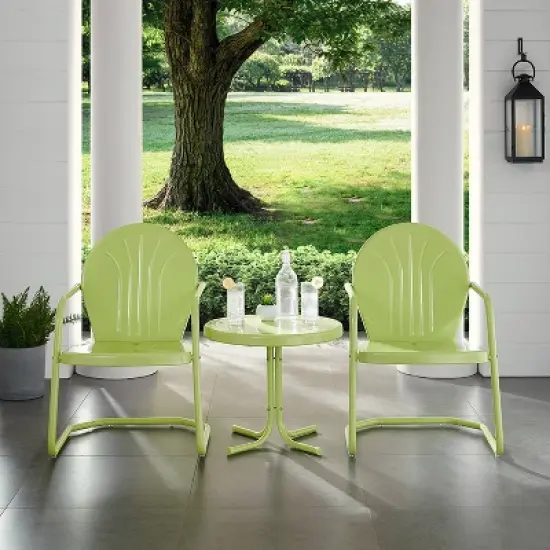 Griffith 3pc Outdoor Conversation Set - Key Lime - Crosley image {2}