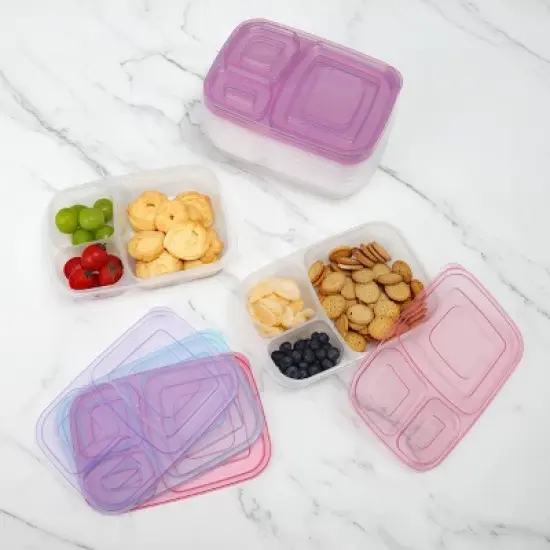 Cook With Color 16pc 3 Compartment Portion Containers image {4}