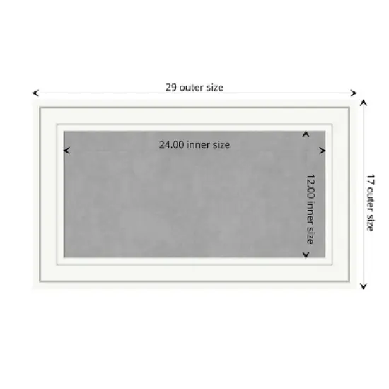 Amanti Art Craftsman White Wood Framed Magnetic Board image {3}