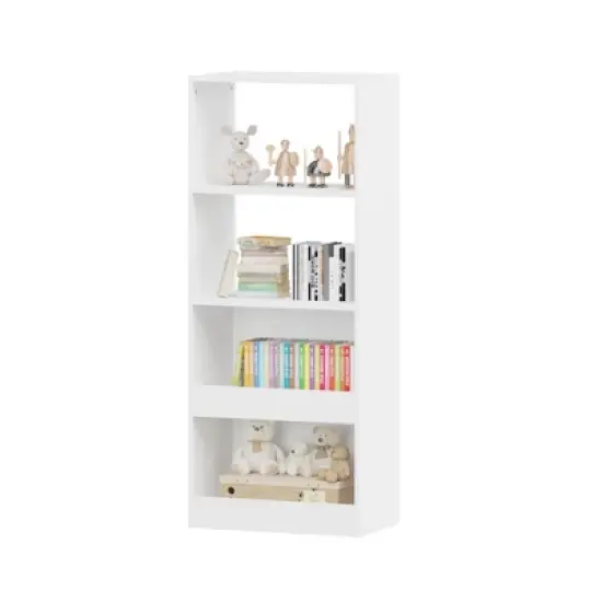 LOVSON Children's Bookcase, Four Shelf Bookcase, Book Organizer, Toy Storage Cabinet, White image {6}