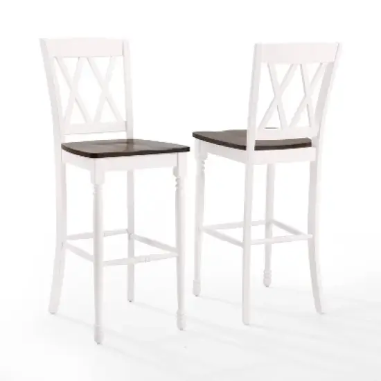 Set of 2 Shelby Barstools Distressed White - Crosley image {1}