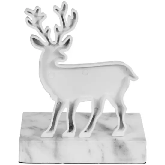 Northlight Marbled Standing Deer Christmas Stocking Holder - 7.5" - White and Black image {5}