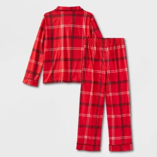 Kids' Plaid Matching Family Pajama Set - Wondershop&trade; Red image {2}