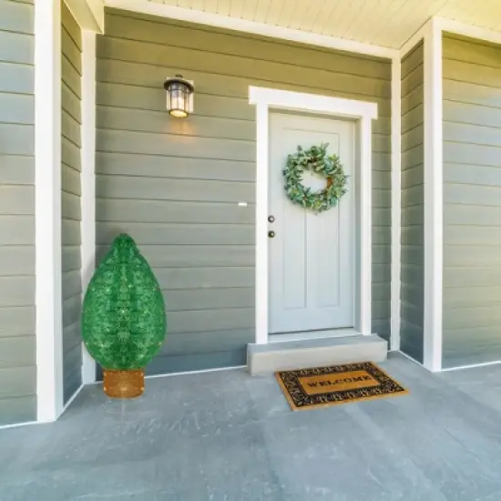 Northlight LED Lighted Retro Bulb Outdoor Christmas Decoration - 32" - Warm White - Green image {3}