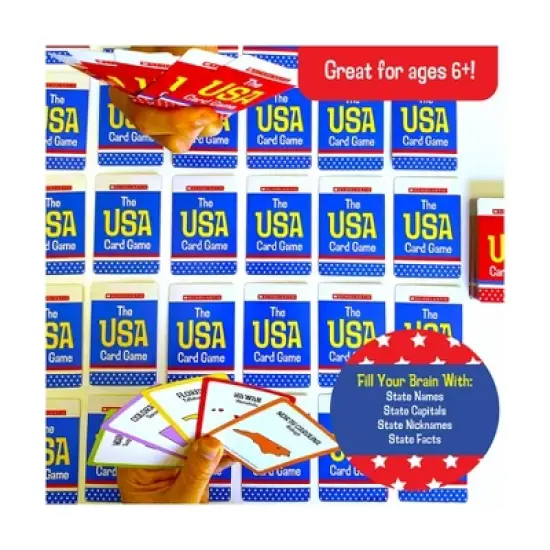 Scholastic - The USA Card Game Tuck Box: Educational Geography Board Game for 2-4 Players image {3}