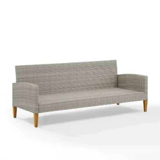 Capella Outdoor Wicker Sofa - Gray/Acorn - Crosley image {2}
