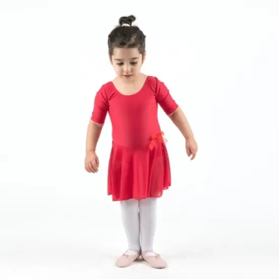 Leveret Girls Elbow Sleeve Skirt Leotard image {6}