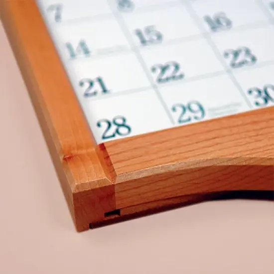 Undated Calendar Frame Pine Classic Solid Oak - Lang image {1}