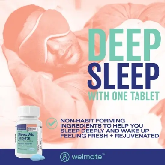 WELMATE Sleep Aid Doxylamine Succinate 25 mg Tablets - 200ct image {2}
