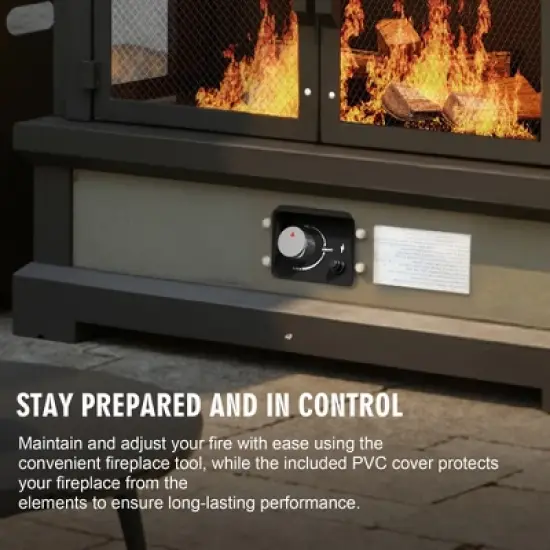 YARDSIGHT Iron Rectangular Gas Fireplace with Grey Heat Transfer and Black High-Temperature Powder Coating - Modern & Durable image {6}