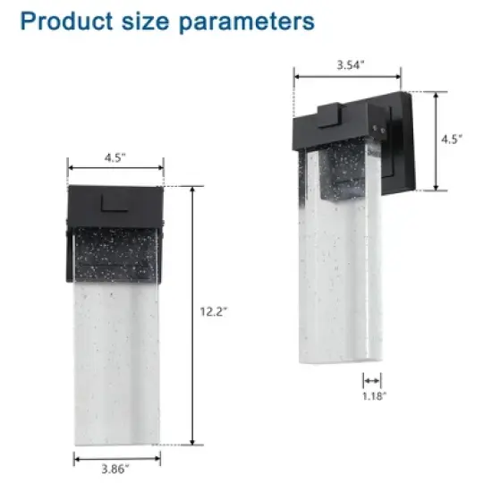 2 packs Outdoor Waterproof Transparent LED Crystal Wall Lamp Supports Multiple Types of Light Bulbs -12W Per Lamp image {6}