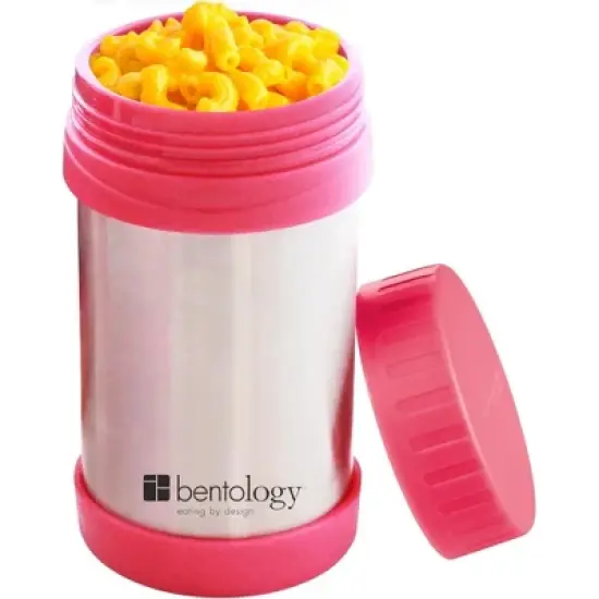 Bentology Stainless Steel Vacuum Insulated Food Jar - 17 oz Pink - Large Lunch Jar for Soup and more - Contains No Phthalates, BPA, or PVC image {5}