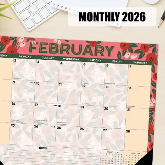 Willow Creek Press 22"x17" 2026 Spring Floral Large Monthly Deskpad image {3}