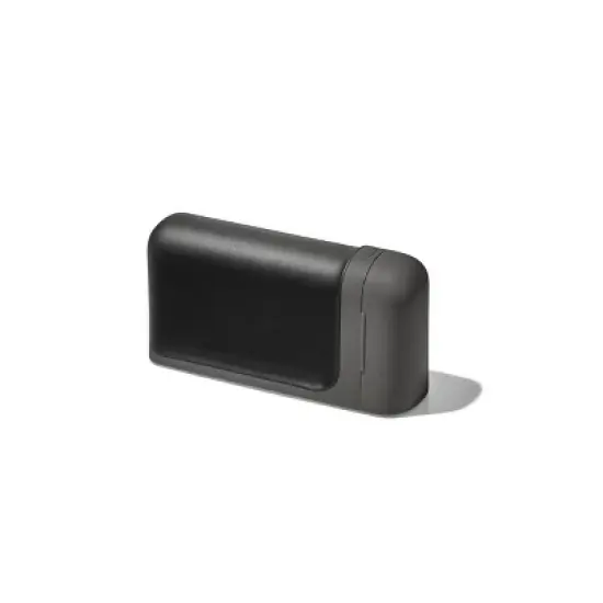 OXO Knife Sharpener: Manual Stainless Steel & Ceramic, Tungsten Carbide, Black, Lifetime Warranty, 5.39" Length image {4}