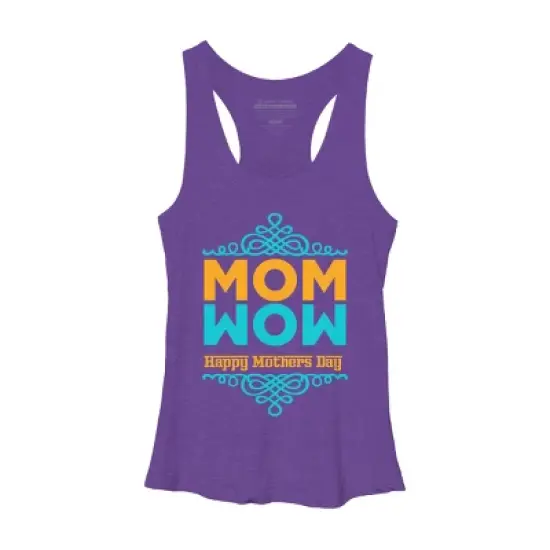Women's Design By Humans Happy Mother's Day Mom Wow By tmsarts Racerback Tank Top image {6}