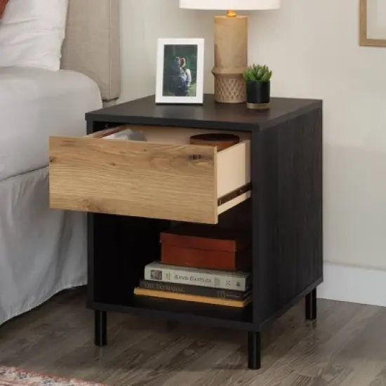 Acadia Way Nightstand with Drawer Raven Oak - Sauder image {2}