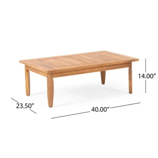 Christopher Knight Home Aston Outdoor Acacia Wood 4 Seater Chat Set with Cushions image {3}