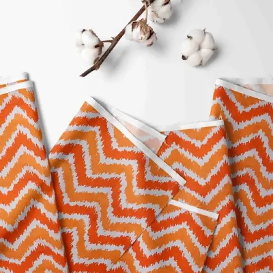 Bacati - Mix n Match Chevron/Dots Crib Rail Guard set of 2 Covers Orange/Gray image {1}