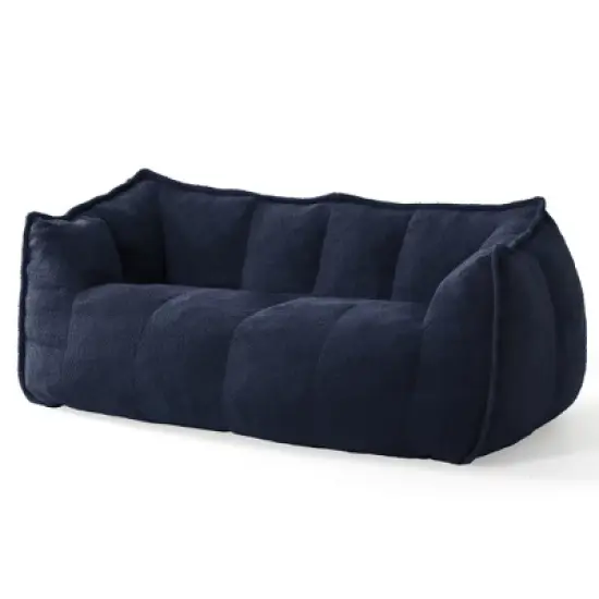 Pamapic Oversized Teddy Fabric Bean Bag Chair, Foam Filled Double Seater for Living Room image {6}