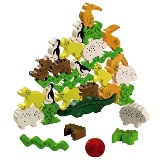 HABA Animal Upon Animal - Classic Wooden Stacking Game: Ultimate Family Board Games for Kids and Adults, Party Games and Fun Dexterity Kids Games 4-8 image {3}