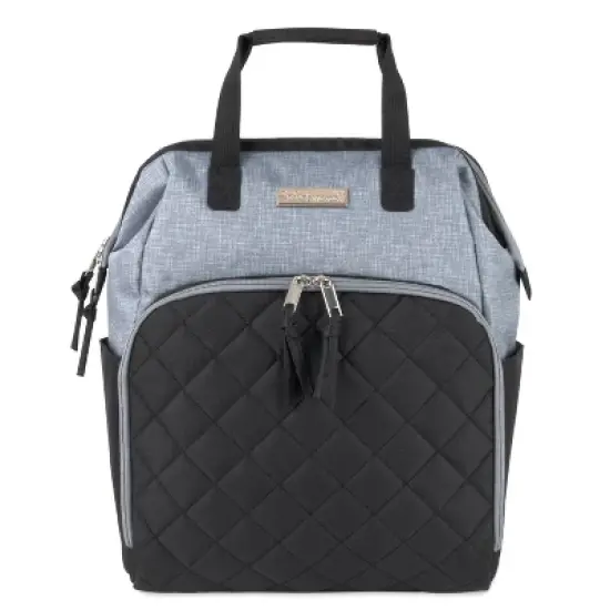 Baby Essentials Quilted Frame Diaper Backpack - Gray/Black image {11}