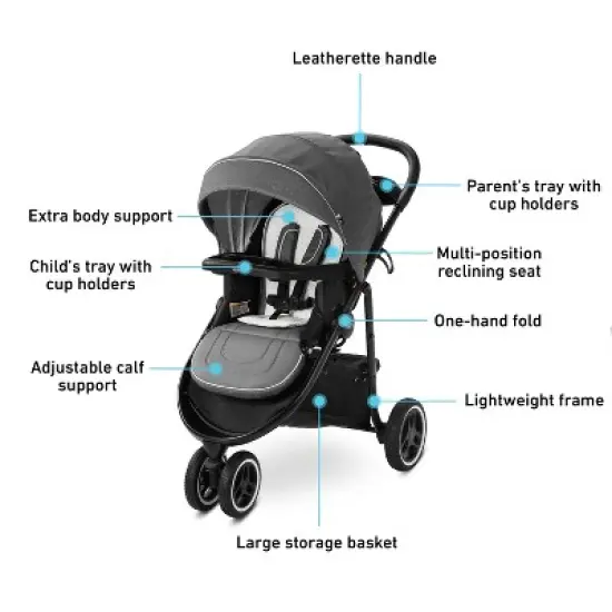Graco Modes 3 Lite Platinum Travel System - Gray image {4}