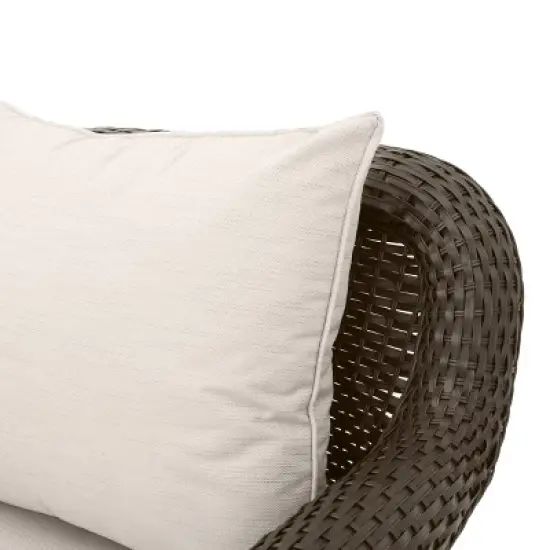 Amaya 5pc Outdoor 4 Wicker Swivel Chair & Fire Pit Set - Dark Brown/Beige/Matte Black - Christopher Knight Home image {13}