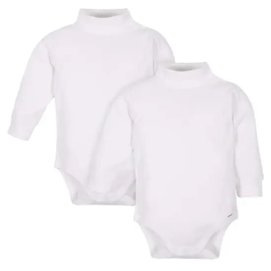 Gerber Baby Neutral Long Sleeve Turtleneck Onesies&reg; Long Sleeve Bodysuits, 2-Pack image {7}