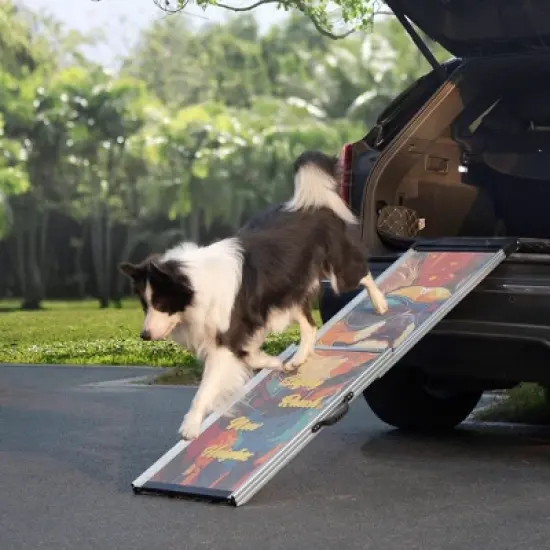 Sandinrayli Retractable Dog Car Ramp, Telescoping Dog Steps for Trucks SUV image {10}