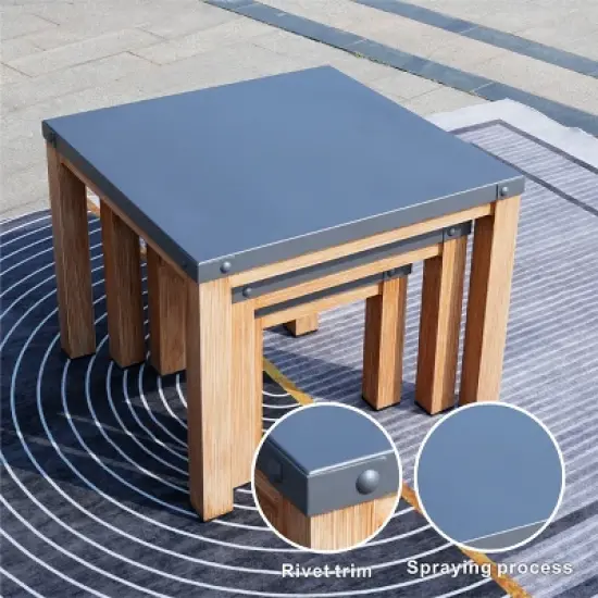 Moda Furnishings Square 27.56'' L x 27.56'' W Outdoor Side Table image {5}