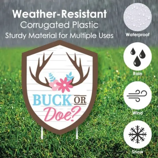 Big Dot of Happiness Buck or Doe - Yard Sign and Outdoor Lawn Decorations - Hunting Gender Reveal Party Yard Signs - Set of 8 image {2}