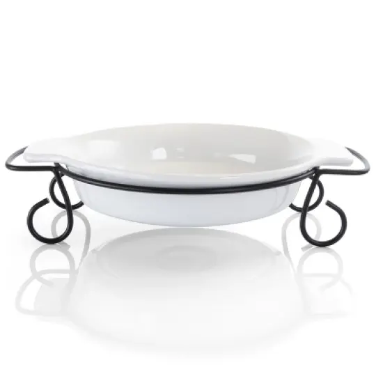 Gibson 2 Piece Stoneware Bakeware with Metal Rack image {4}