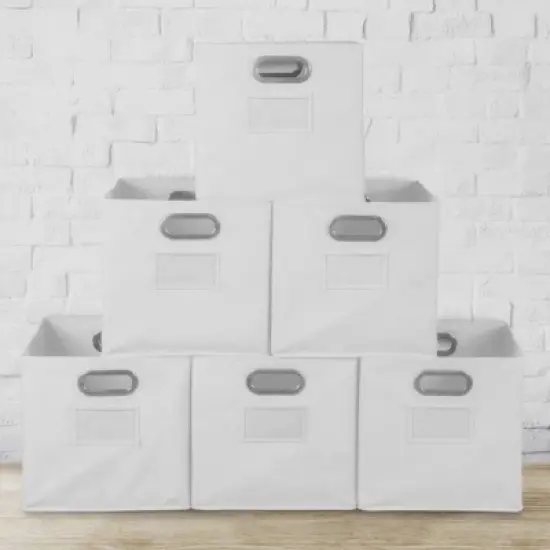 Niche Cubo 6pk Foldable Fabric Storage Bin with Label Holder White image {1}