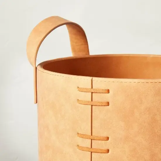 Faux Leather Storage Bin Camel Brown - Hearth & Hand&trade; with Magnolia image {3}