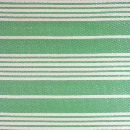 Northlight 4' x 6' Green and White Striped Rectangular Outdoor Area Rug image {3}
