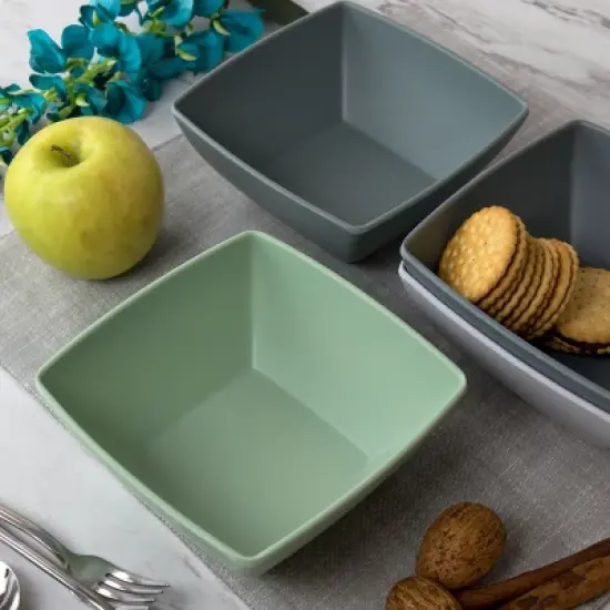 Gibson Home Grayson 4 Piece 6 Inch Melamine Bowl Set in Assorted Colors image {11}