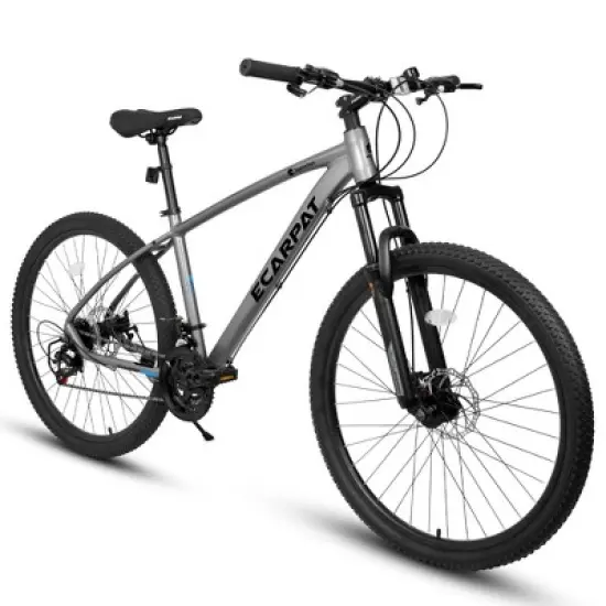 NAYSAYE Bicycle 27 Inch Mountain Bike 21 Speed with Suspension Fork and Disc Brakes for Men and Women, Gray, 70"*27"*39.5" image {5}