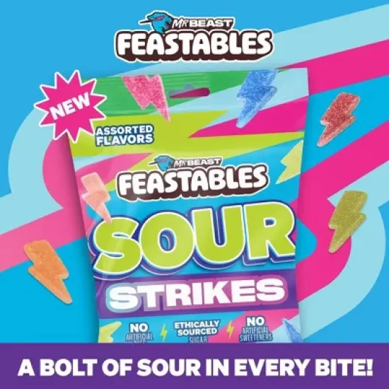 Feastables Sour Strikes Gummy Candies - Original Assortment - 7.5oz image {2}