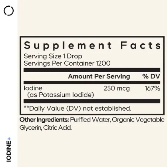 Codeage Iodine + - USDA Certified Organic, Vegan Liquid Iodine Drops, Mineral Solution - 2 fl oz image {2}
